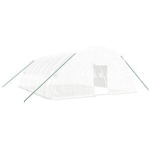 vidaXL &Scaron;iltnamis su plieno rėmu, baltos spalvos, 8x6x2,85m, 48m&sup2;