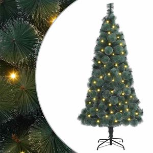 vidaXL Dirbtinis i&scaron;anksto ap&scaron;viestas Kalėdų medis Žalia 180 cm PET