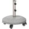 vidaXL Granito skėčio stovas su ratais 4-5 cm stulpui 27.2 kg Pilka