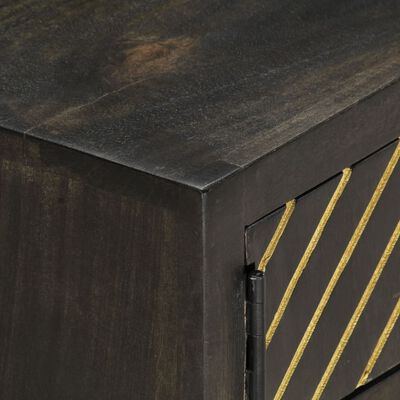 vidaXL Kavos staliukas, juodas ir auksinis, 90x50x35cm, mango masyvas