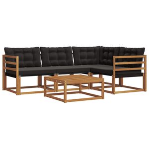 vidaXL Lauko sofos komplektas su pagalve 5 pcs Natūrali ir juoda