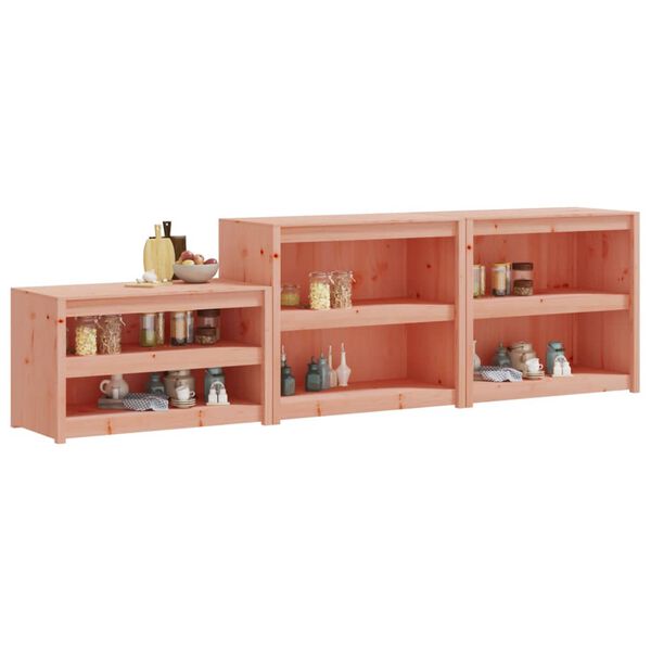 vidaXL Lauko virtuvės spintelės, 3vnt., douglas eglės medienos masyvas