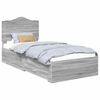 vidaXL Lovos rėmas Pilkas Sonoma 90 x 190 cm Apdirbta mediena