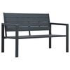 vidaXL Sodo suoliukas, pilkos spalvos, 120cm, HDPE, medienos imitacija
