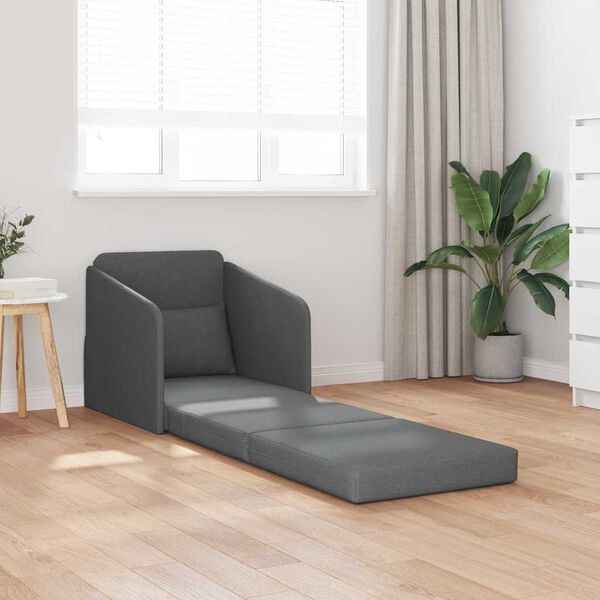 vidaXL Sofa lova 60cm Tamsiai pilka audinys