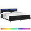 vidaXL Kiemas lova su LED juostelėmis Juoda 180 x 200 cm Dirbtinė oda