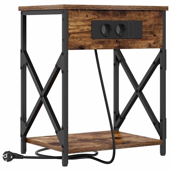 vidaXL &Scaron;alia lovos spintelė Rūkyta ąžuolas 41 x 31 x 51 cm