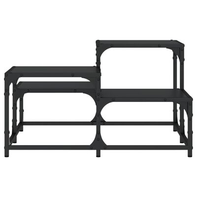 vidaXL Kavos staliukas, juodos spalvos, 68x68x40cm, apdirbta mediena