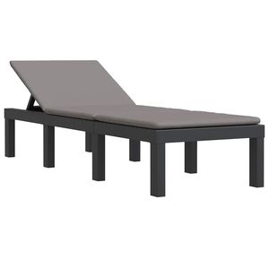 vidaXL Saulės gultas su pagalvėlėmis, antracito spalvos, PP