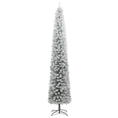 vidaXL Siaura Kalėdų eglutė su 300 LED lempučių ir sniegu, 270cm