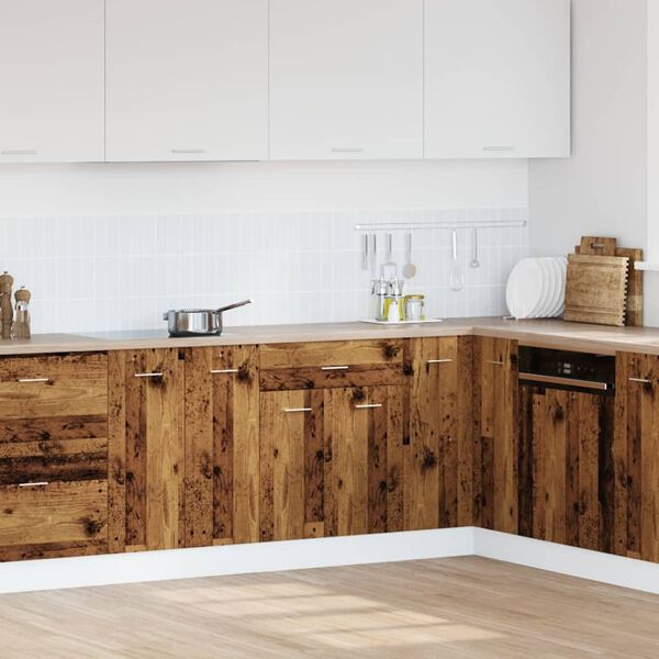 vidaXL Apatinė spintelė su stalčiais, “Lyon", sendintos medienos