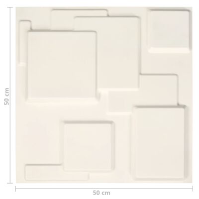 vidaXL Sienų plokštės, 12vnt., 0,5x0,5m, 3m², 3D