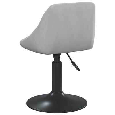 vidaXL Pasukamos valgomojo kėdės, 2vnt., šviesiai pilkos, aksomas
