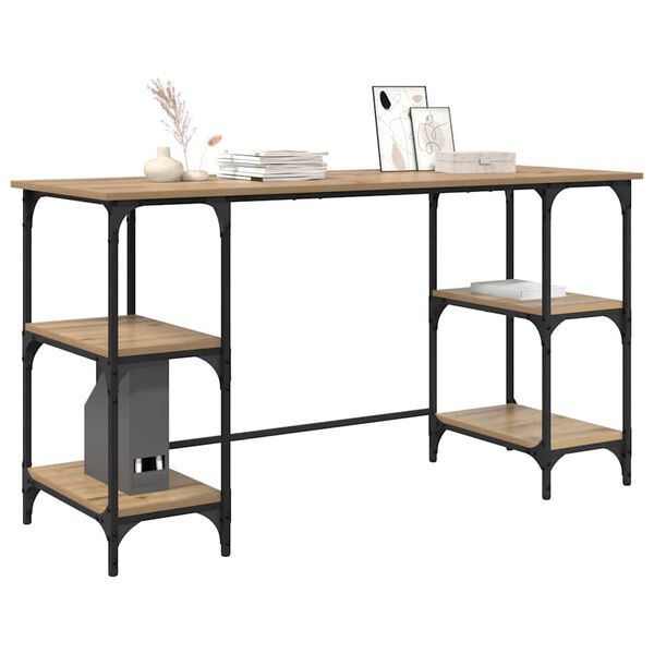 vidaXL Stalas Amatininkų ąžuolas 140 x 50 x 75 cm Apdirbta mediena