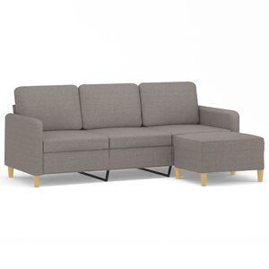 vidaXL Trivietė sofa su pakoja, taupe spalvos, 180cm, audinys