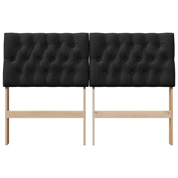 vidaXL Apmušta lovos galvūgalis Juoda 135 cm Kietos pušies mediena