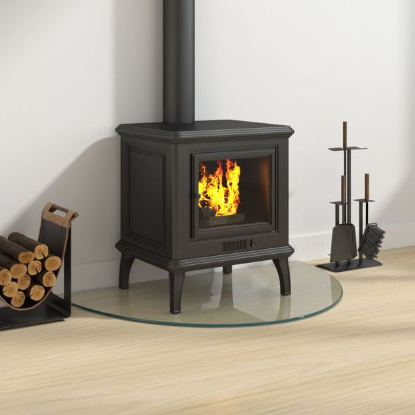 vidaXL Židinio stiklo plokštė, 800x500 mm, pusapvalė