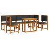 vidaXL Sodo Bistro Rinkinys 6 pcs Ruda Kietos akacijos mediena