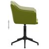 vidaXL Pasukamos valgomojo kėdės, 2vnt., &scaron;viesiai žalios, aksomas