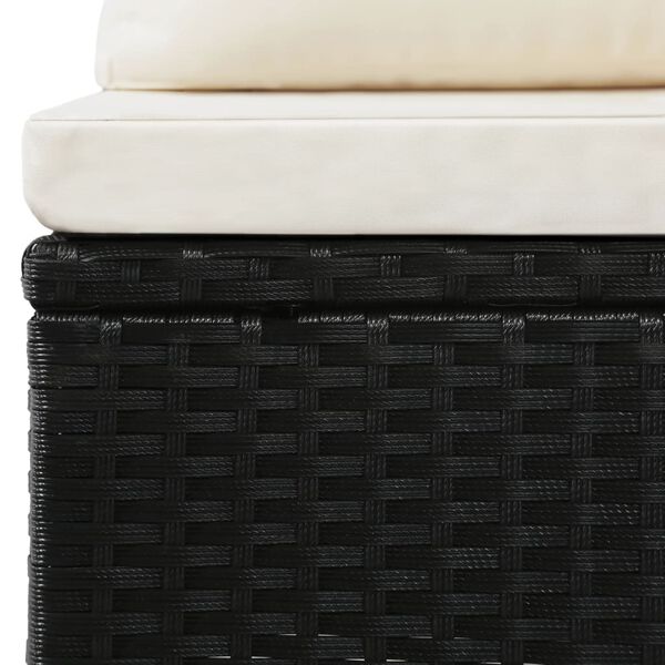 vidaXL Sodo poilsio baldų komplektas su pag., 4d., juod. sp., polir.