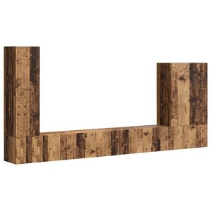 vidaXL TV sieninio kabineto komplektas 6 pcs Senovinis medis