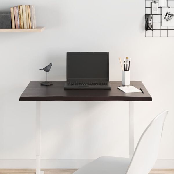 vidaXL Stalvir&scaron;is, tamsiai ruda, 80x60x2 cm, ąžuolo masyvas