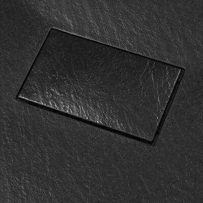 vidaXL Dušo padėklas, juodos spalvos, 120x70 cm, lieto lakšto junginys