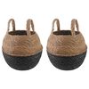 vidaXL Vazonas su rankenomis 2 pcs Juoda &Oslash; 22 x 20 cm 100% Jūros žolė
