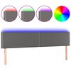 vidaXL Galvūgalis su LED, pilkos spalvos, 180x5x78/88cm, dirbtinė oda