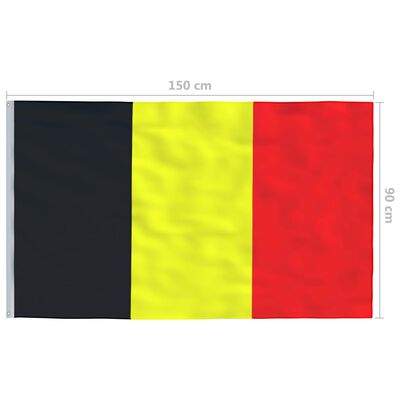 vidaXL Belgijos vėliava su stiebu, aliuminis, 6m