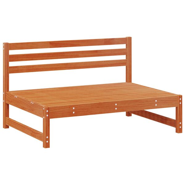 vidaXL Sodo vidurinė sofa Tvirtas pu&scaron;ies medis Va&scaron;ko Ruda