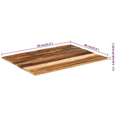 vidaXL Stalviršis, 80x60x(1,5–1,6)cm, perdirbtos medienos masyvas
