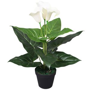 vidaXL Dirbtinė abisininė kalija su vazonu, 45 cm, balta