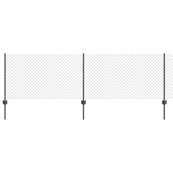 vidaXL Tvora su stulpais Pilka 0,8 x 10 m Plienas ir PVC