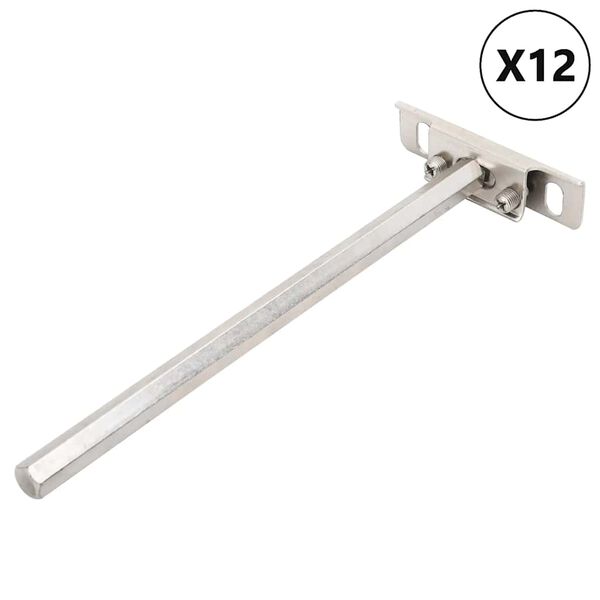 vidaXL Plūduriuojančių lentynų laikikliai, 12 vnt., &Oslash;12x200 mm, plieno