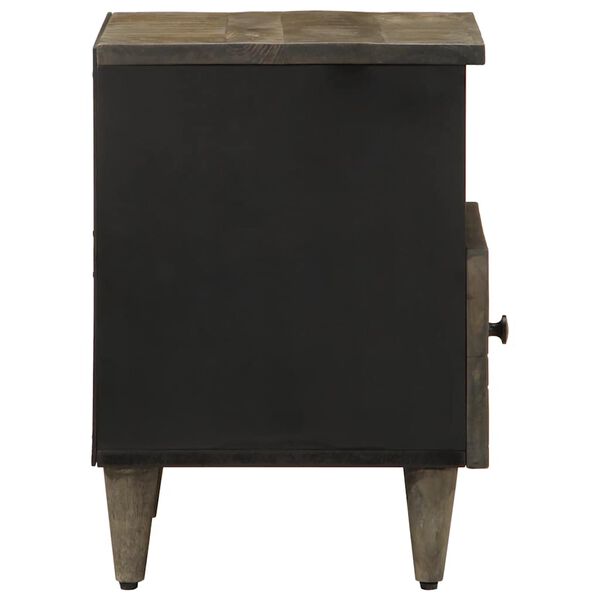 vidaXL naktinė spintelė &scaron;viesiai pilka 40x33x46 cm medžio masyvo mango