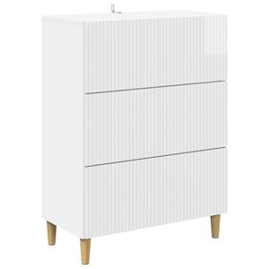 vidaXL Stalčių spintelė Itin blizgi balta 66 x 34,5 x 90 cm