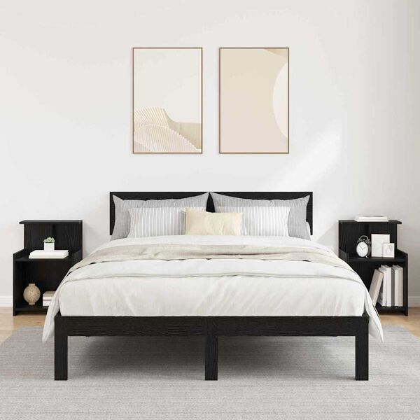 vidaXL &Scaron;alia lovos spintelė 2 pcs Juodas ąžuolas 40 x 35 x 60 cm