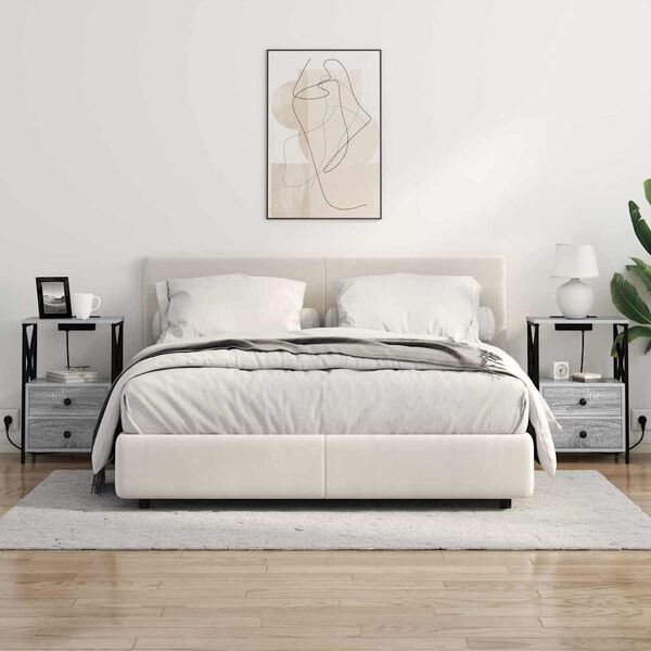 vidaXL &Scaron;alia lovos spintelė su stalčių Pilkas Sonoma 40 x 31 x 60 cm