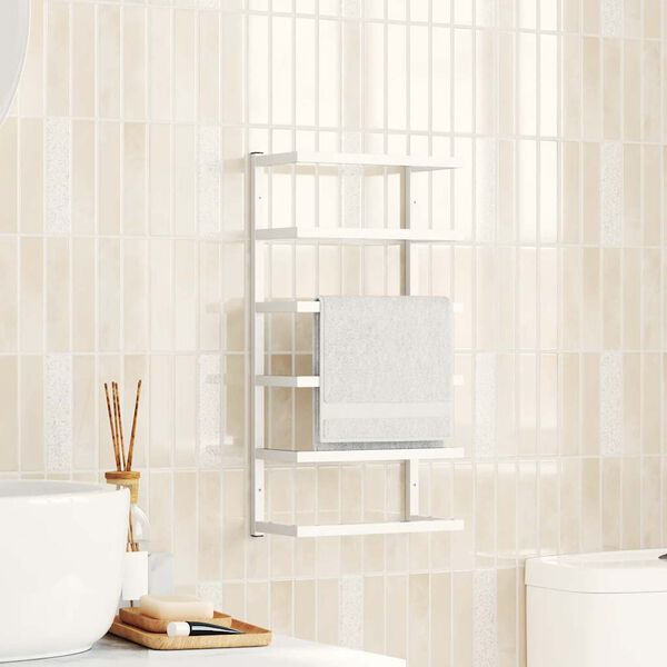 vidaXL Rank&scaron;luosčių kabykla, baltos spalvos, 24x12x48cm, plienas