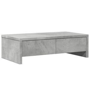 vidaXL Monitoriaus stovas su stalčiais, betono, 50x27x15cm, mediena