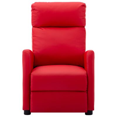 vidaXL Masažinis krėslas, raudonos spalvos, dirbtinė oda