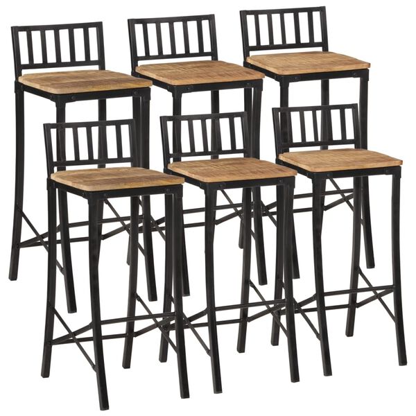 vidaXL Baro komplektas, 7 dalių, mango medienos masyvas ir metalas