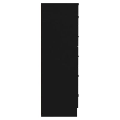 vidaXL Aukšta komoda su stalčiais, juodos spalvos, 41x35x106cm, MDP