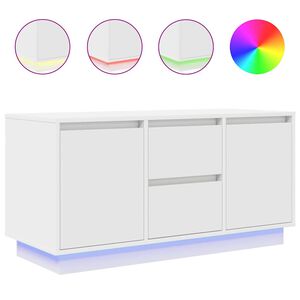 vidaXL TV spintelė su LED lemputėmis, balta, 100x41x50 cm