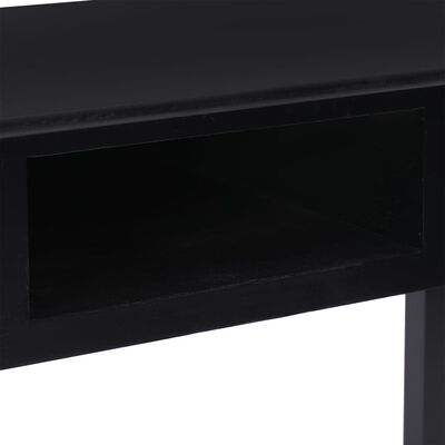 vidaXL Rašomasis stalas, juodas, 108x45x76cm, paulovnijos masyvas