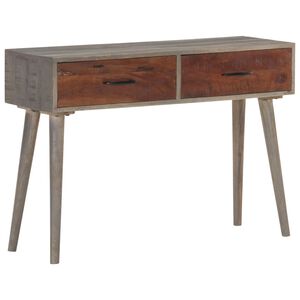 vidaXL Konsolinis staliukas, pilkas, 110x35x75cm, mango masyvas