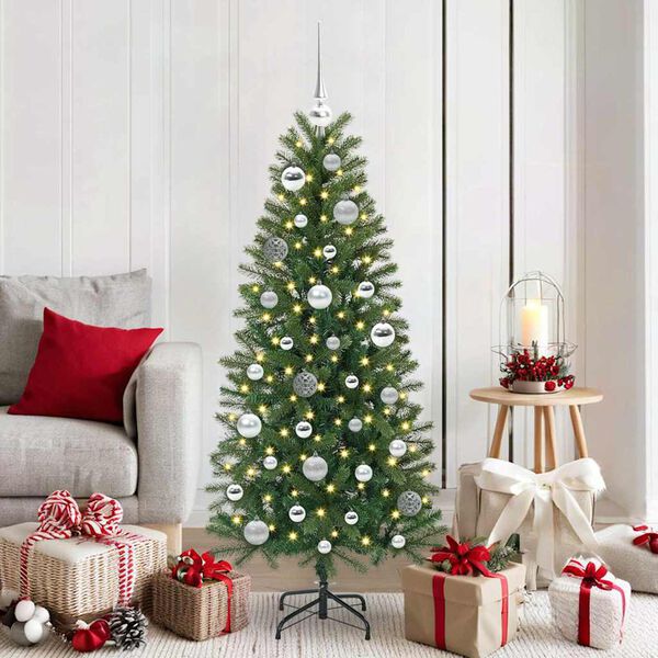 vidaXL Kalėdinių Kraitės Rinkinys su 150 LED 61 pcs Sidabro Plastmasė