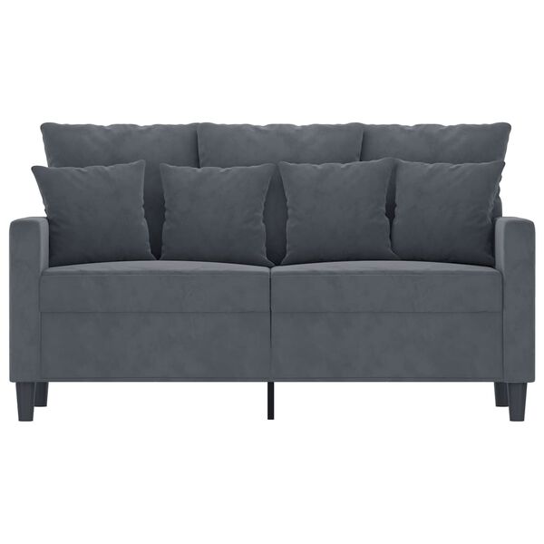 vidaXL Dvivietė sofa, tamsiai pilkos spalvos, 120cm, aksomas