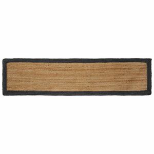 vidaXL Kilimas Tamsiai pilka ir natūrali 60 x 200 cm Džiutas